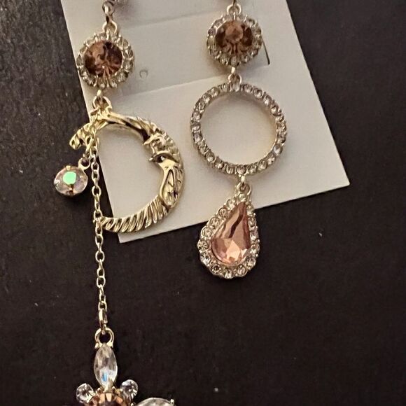 🌙 Betsey Johnson stunning celestial mismatched drop dangle earrings 🌙 - Picture 4 of 7